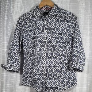Talbots blue/white button down shirt Size 6P
